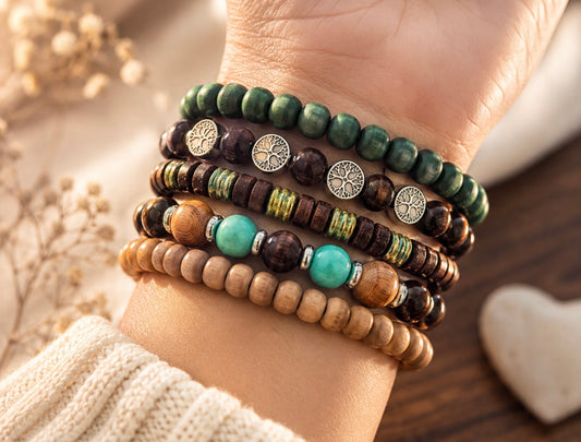 Earth & Soul Collection - 5-Piece Bracelet Stack