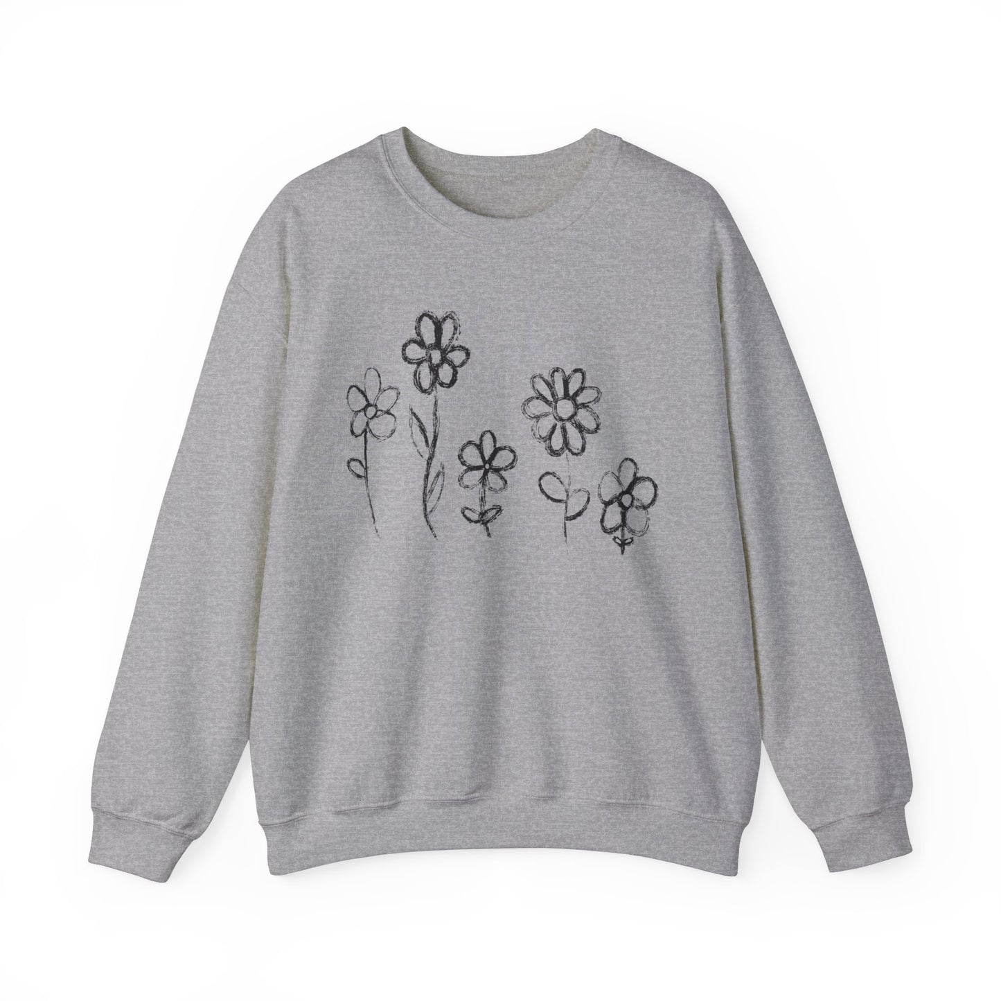 Floral Doodle Unisex Heavy Blend™ Crewneck Sweatshirt