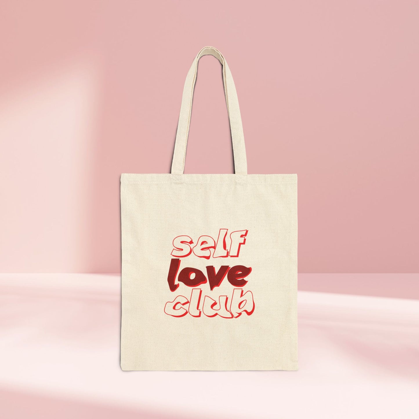 Self Love Club Canvas Tote — 'self love club' Retro Feminine Tote Bag