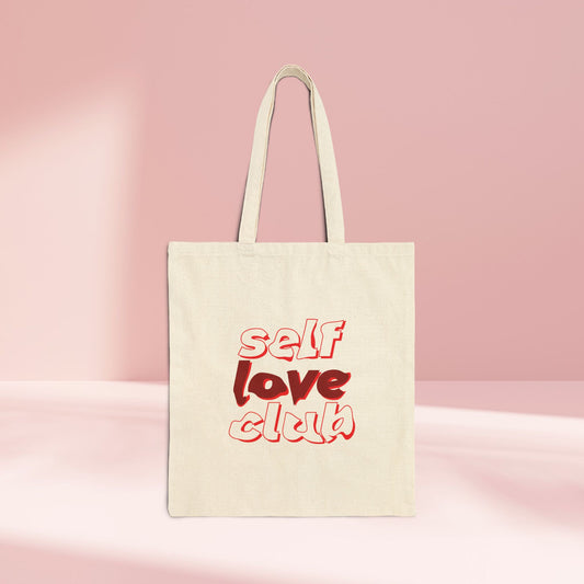 Self Love Club Canvas Tote — 'self love club' Retro Feminine Tote Bag