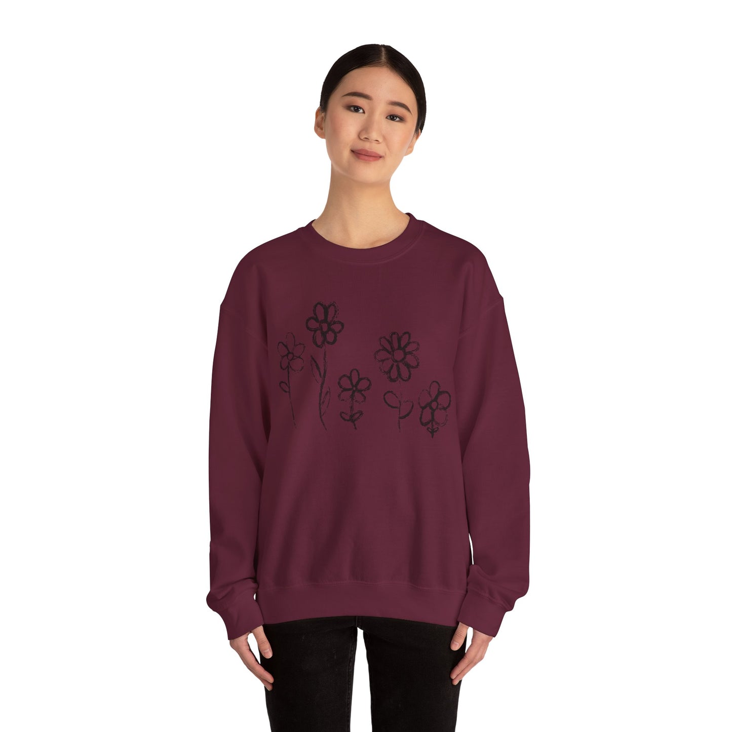 Copy of Floral Doodle Unisex Heavy Blend™ Crewneck Sweatshirt