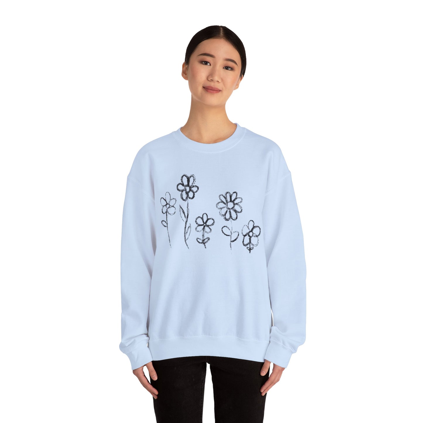 Floral Doodle Unisex Heavy Blend™ Crewneck Sweatshirt