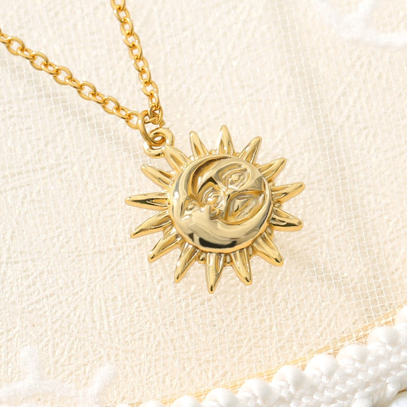 Vintage Sun and Moon Necklace