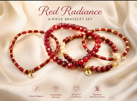 Red Radiance 4-Piece Bracelet Stack