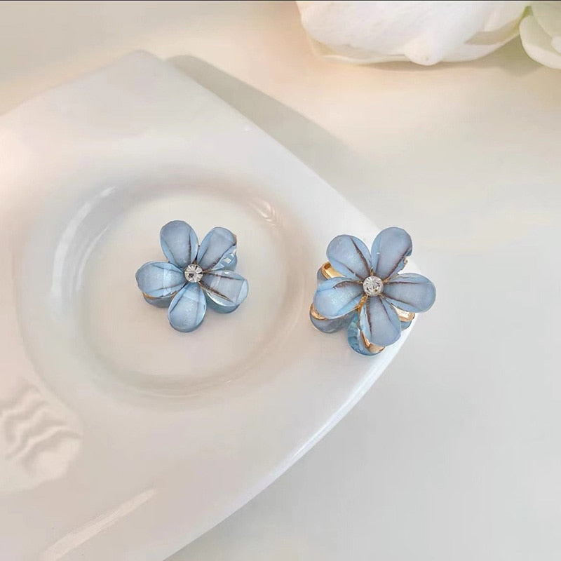 Vintage Double Sided Crystal Flower Hair Clips