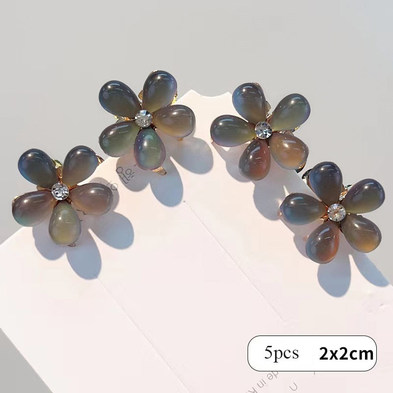 Vintage Double Sided Crystal Flower Hair Clips