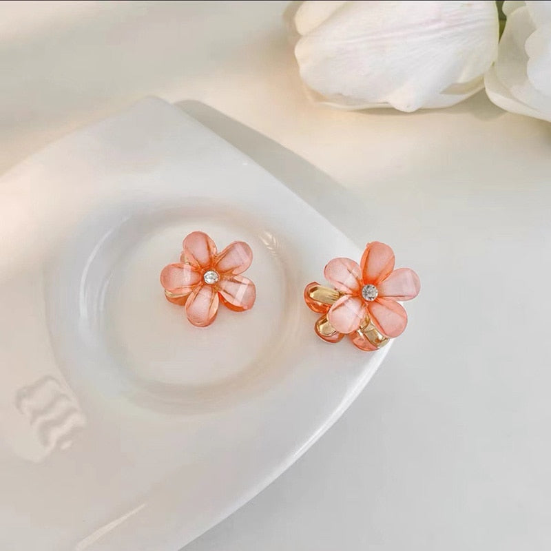 Vintage Double Sided Crystal Flower Hair Clips