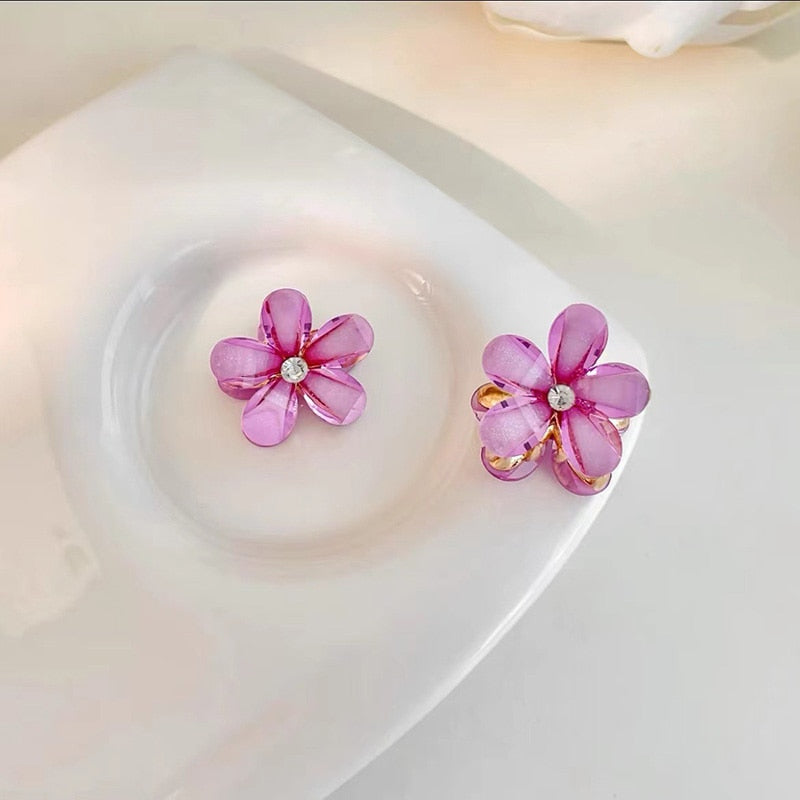 Vintage Double Sided Crystal Flower Hair Clips